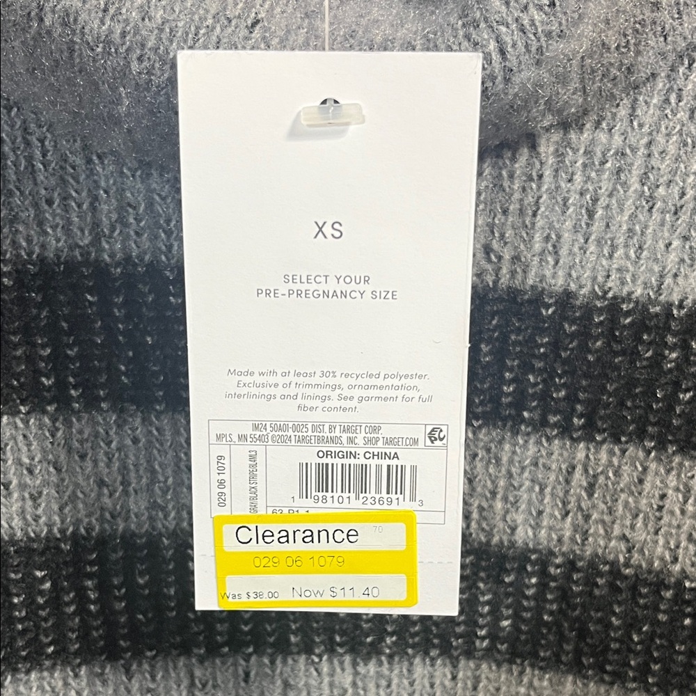 Isabel Maternity by Ingrid & Isabel Gray and Black Striped Sweater - Picture 2 of 3